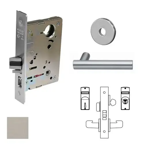 8200 Series 8205 Office/Entry Lockset Less Cylinder Satin Stainless Steel