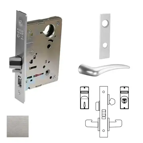 8200 Series 8205 Office/Entry Lockset Less Cylinder Satin Chrome