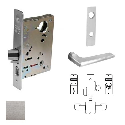 8200 Series 8205 Office/Entry Lockset Less Cylinder Satin Chrome