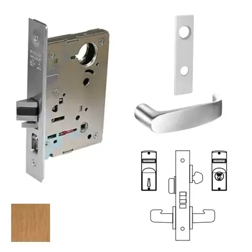 8200 Series 8205 Office/Entry Lockset Less Cylinder Satin Bronze