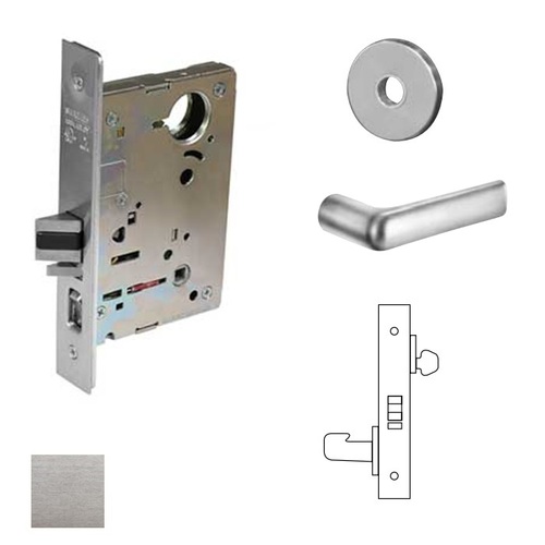 8200 Series 8206 Storeroom/Service Lockset Less Cylinder Satin Chrome