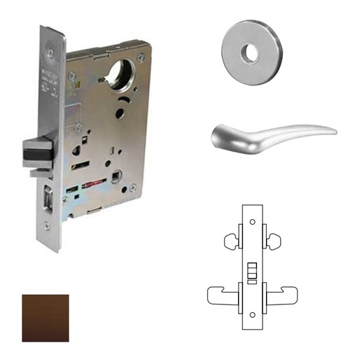 8200 Series 8216 Apartment/Exit/Public Toliet Lockset Less Cylinder Oil Rubbed Dark Bronze