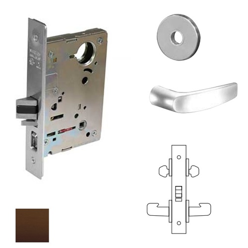 8200 Series 8216 Apartment/Exit/Public Toliet Lockset Less Cylinder Oil Rubbed Dark Bronze