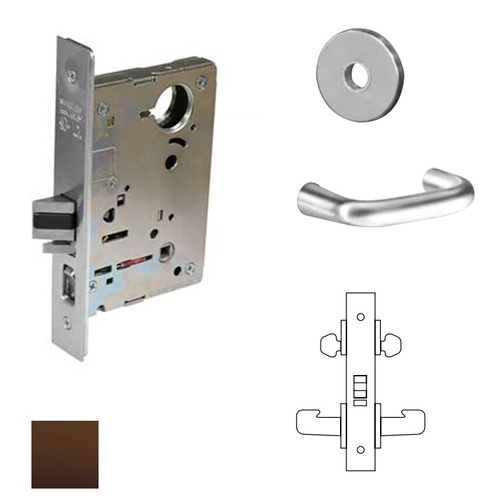 8200 Series 8216 Apartment/Exit/Public Toliet Lockset Less Cylinder Oil Rubbed Dark Bronze