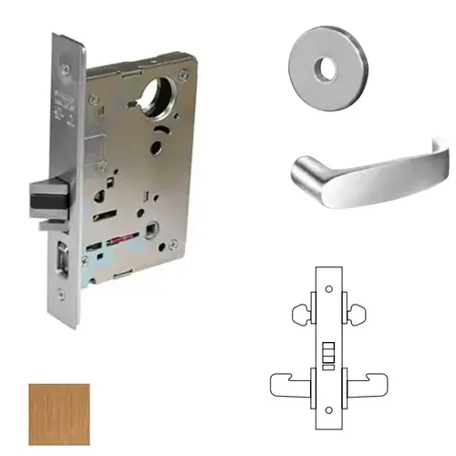 8200 Series 8216 Apartment/Exit/Public Toliet Lockset Less Cylinder Satin Bronze