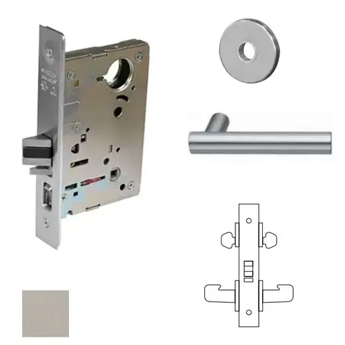 8200 Series 8216 Apartment/Exit/Public Toliet Lockset Less Cylinder Satin Stainless Steel