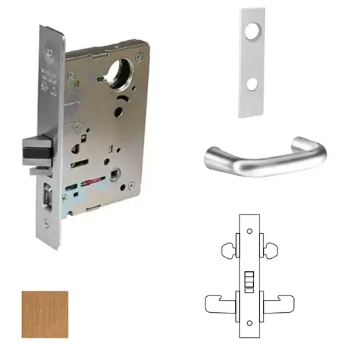 8200 Series 8216 Apartment/Exit/Public Toliet Lockset Less Cylinder Satin Bronze