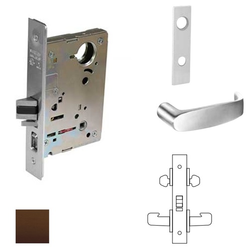 8200 Series 8216 Apartment/Exit/Public Toliet Lockset Less Cylinder Oil Rubbed Dark Bronze