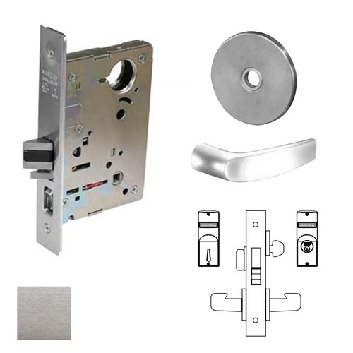 8200 Series 8225 Dormitory/Exit Lockset Less Cylinder Satin Chrome