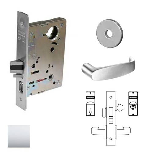 8200 Series 8225 Dormitory/Exit Lockset Less Cylinder Bright Polished Chrome