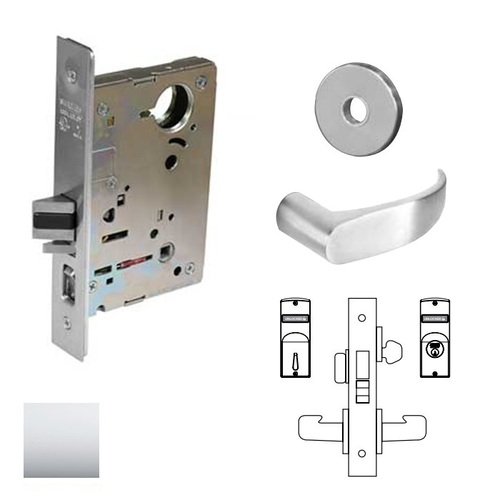 8200 Series 8225 Dormitory/Exit Lockset Less Cylinder Bright Polished Chrome