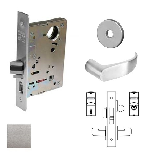 8200 Series 8225 Dormitory/Exit Lockset Less Cylinder Satin Chrome