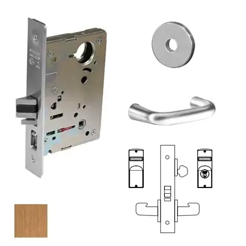 8200 Series 8237 Classroom Lockset Less Cylinder Satin Bronze