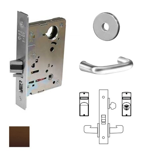 8200 Series 8237 Classroom Lockset Less Cylinder Oil Rubbed Dark Bronze