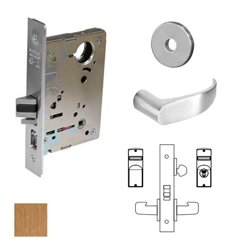 8200 Series 8237 Classroom Lockset Less Cylinder Satin Bronze