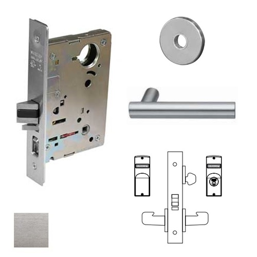 8200 Series 8237 Classroom Lockset Less Cylinder Satin Stainless Steel