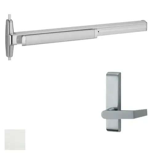 33A Series Surface Vertical Rod Exit Device With Trim Satin Aluminum Clear