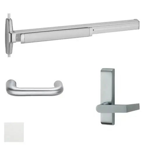 33A Series Surface Vertical Rod Exit Device With Trim Satin Aluminum Clear