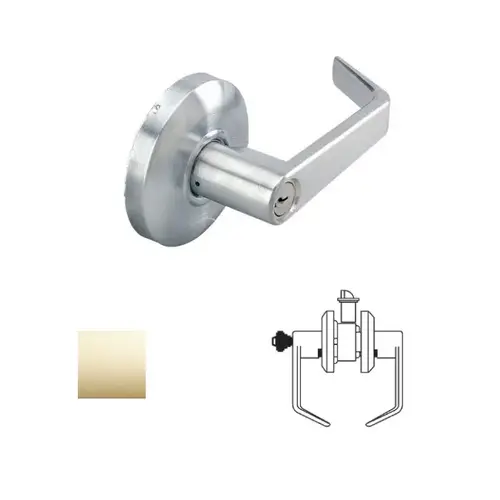 Grade 2 Classroom Lever Lockset Bright Polished Brass