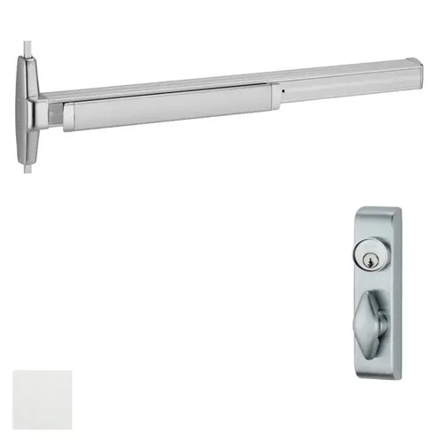 33A Series Surface Vertical Rod Exit Device With Trim Satin Aluminum Clear