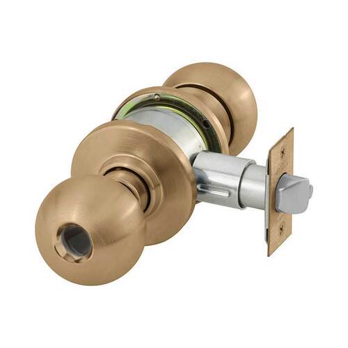 6 Line G37 Classroom Knob Lockset Less Cylinder Satin Bronze