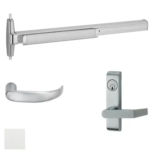 33A Series Surface Vertical Rod Exit Device With Trim Satin Aluminum Clear