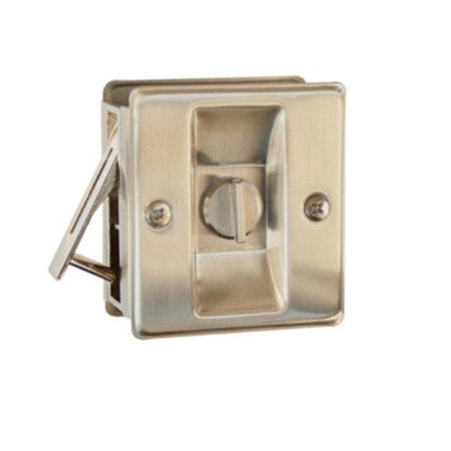 Privacy Pocket Door Lock Satin Nickel