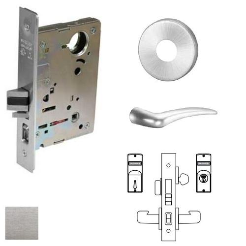 8200 Series 8245 Dormitory/Exit Lockset Less Cylinder Satin Chrome