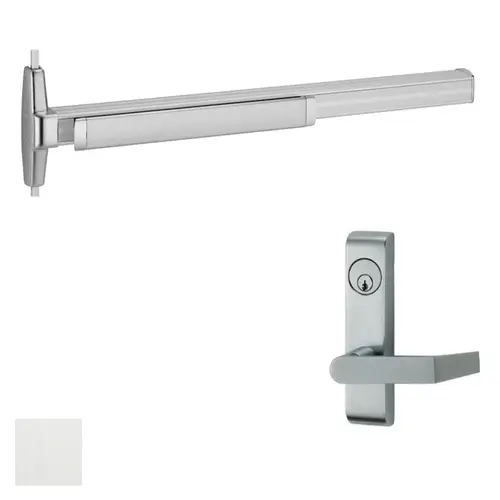 33A Series Surface Vertical Rod Exit Device With Trim Satin Aluminum Clear