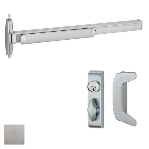 33A Series Surface Vertical Rod Exit Device With Trim Satin Chrome