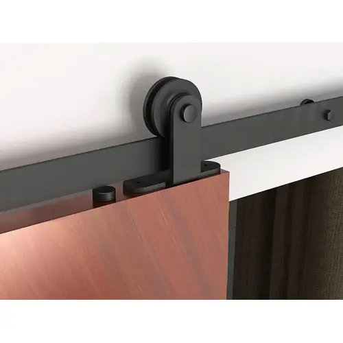Orca Hardware FTTM-BL-6-6 6'6" Flat Track Kit With Top Mount Hangers Black