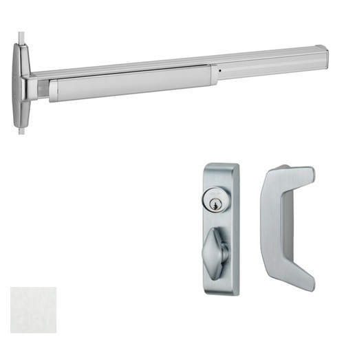 33A Series Surface Vertical Rod Exit Device With Trim Satin Aluminum Clear