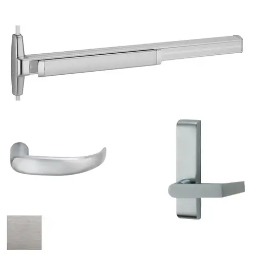 33A Series Surface Vertical Rod Exit Device With Trim Satin Chrome