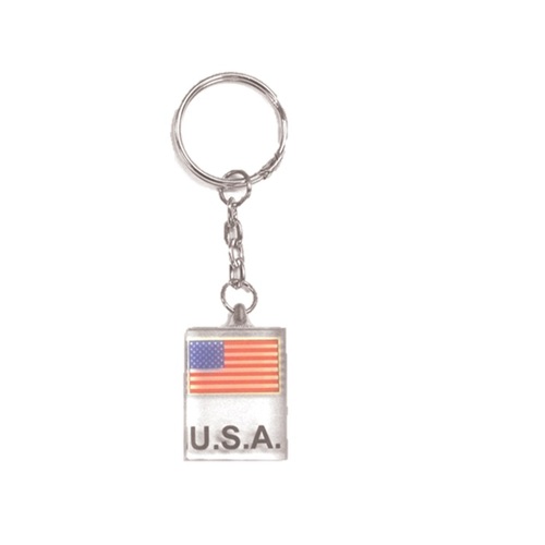 3/8" Acrylic USA Flag Key Chain 12/Card