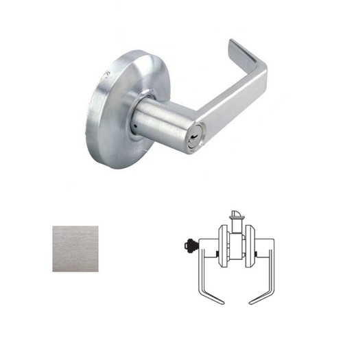 Grade 2 Storeroom Lever, Clutch Mechanism Satin Chrome