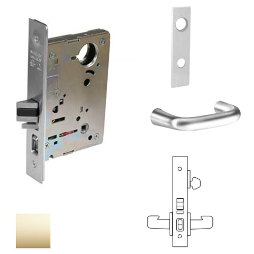 8200 Series 8255 Office/Entry Lockset Less Cylinder Bright Polished Brass