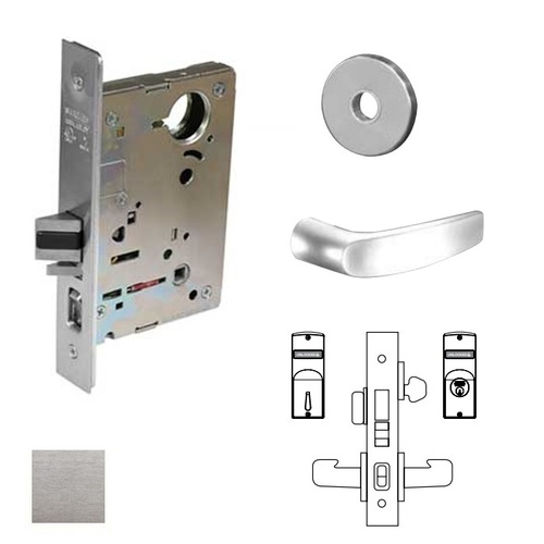 8200 Series 8245 Dormitory/Exit Lockset Less Cylinder Satin Chrome