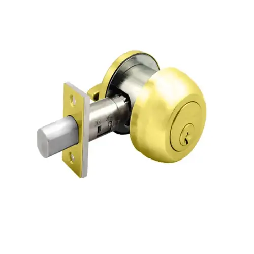 Grade 2 Single Cylinder Deadbolt Bright Polished Brass