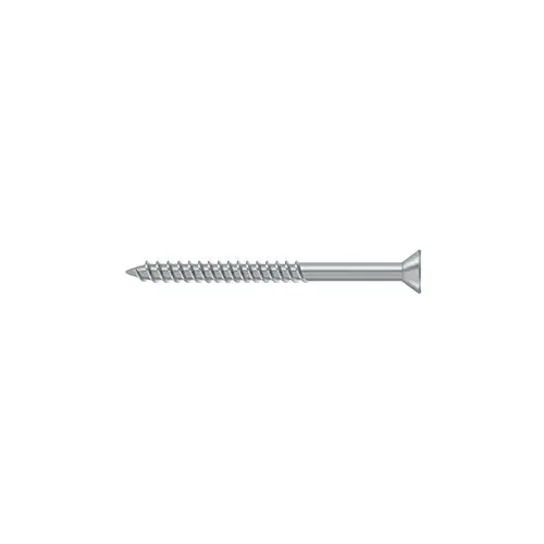 #10, 2-1/2" Length Straight Root Morden Wood Screw Steel Brushed Chrome