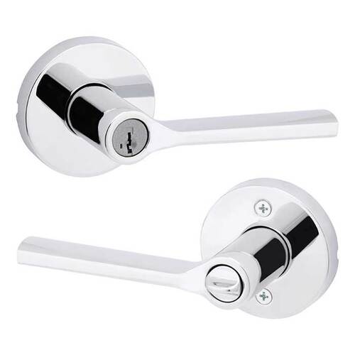 Lisbon Keyed Entry Lever Bright Polished Chrome