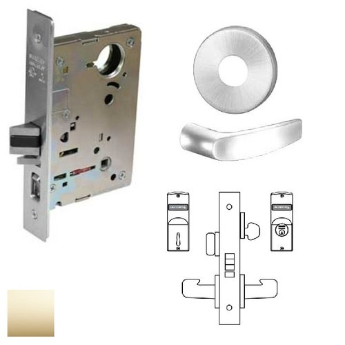 8200 Series 8205 Office/Entry Lockset Less Cylinder Bright Polished Brass