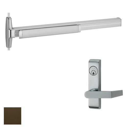 33A Series Surface Vertical Rod Exit Device With Trim Duranodic Dark Bronze