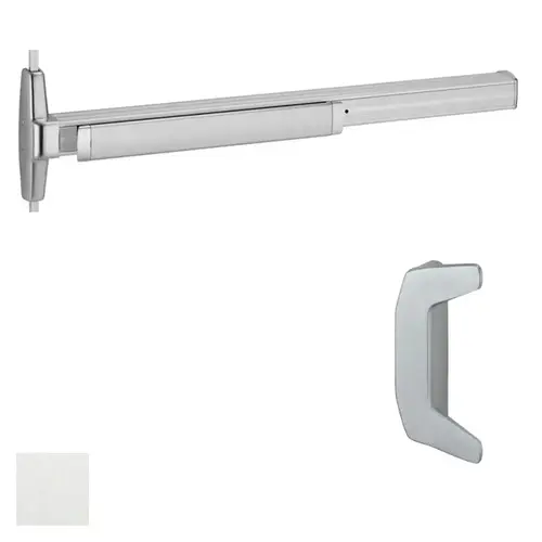 33A Series Surface Vertical Rod Exit Device With Trim Satin Aluminum Clear