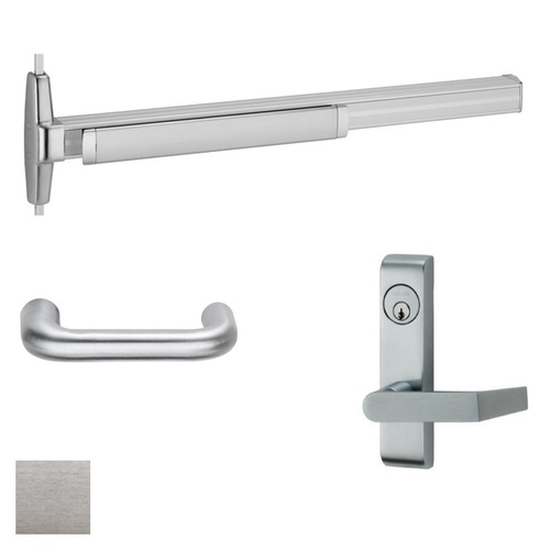 33A Series Surface Vertical Rod Exit Device With Trim Satin Chrome