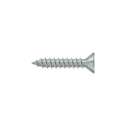 #9, 1" Length Flat Head Phillips Drive Wood Screw Steel Brushed Chrome