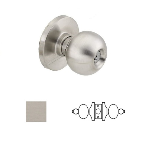 Grade 1 Vestibule Knob Lockset Satin Stainless Steel