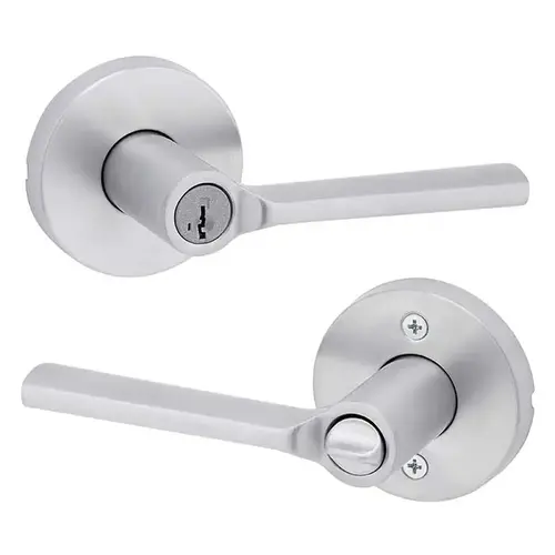 Lisbon Keyed Entry Lever Satin Chrome