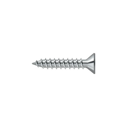 #9, 1" Length Flat Head Phillips Drive Wood Screw Steel Polished Chrome