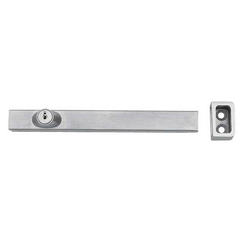 Surface Bolt with Keys Satin Chrome