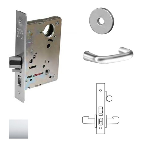 8200 Series 8255 Office/Entry Lockset Less Cylinder Bright Polished Chrome